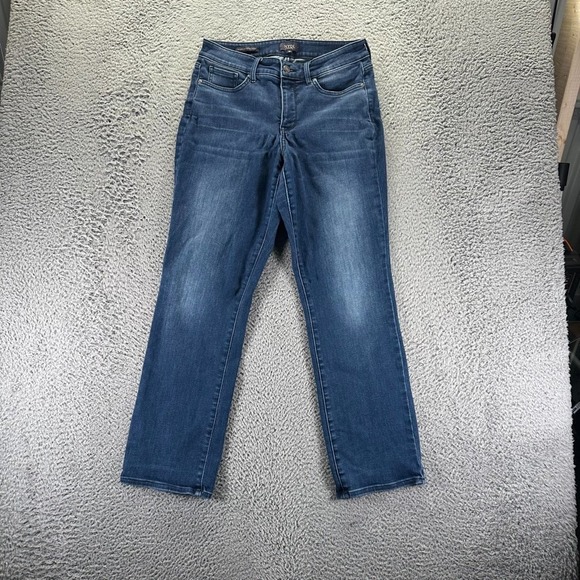 NYDJ Jeans Womens Size 8P Blue Marilyn Straight Not Your Daughter Jeans Stretch - Picture 1 of 11